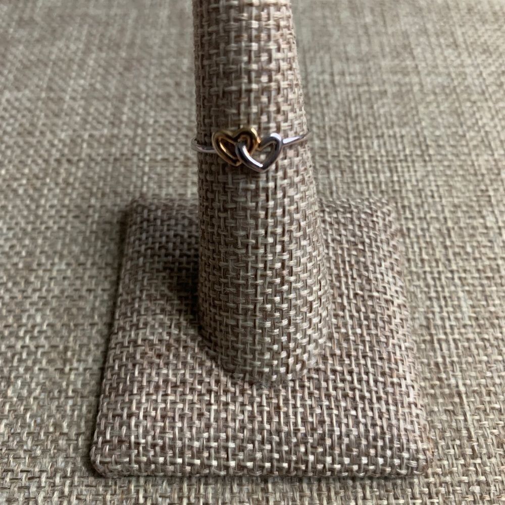 Double Heart Ring 14k Solid Goldperfectgift - image 2